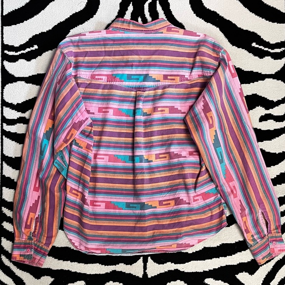 Vintage Wrangler Rancher Aztec Western Shirt Size Medium - Picture 2 of 8